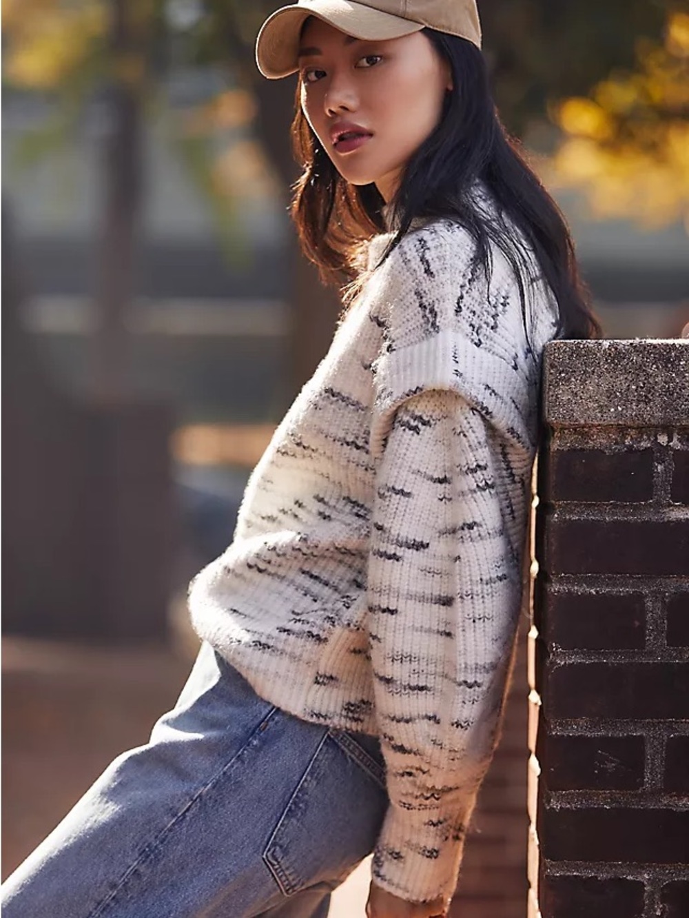 Varley Cozy White Marled Knit Sweater - Women's Casual Pullover